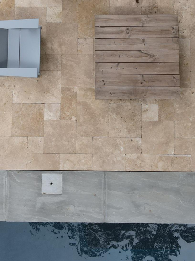 Walnut travertine pool